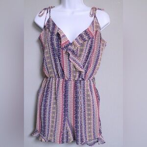 BCBGeneration Striped Multi Colored Romper Size S